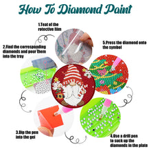 Load image into Gallery viewer, 8PCS Diamond Painting Art Coaster Kit Flower Bird Christmas Gnome Winter Snowman
