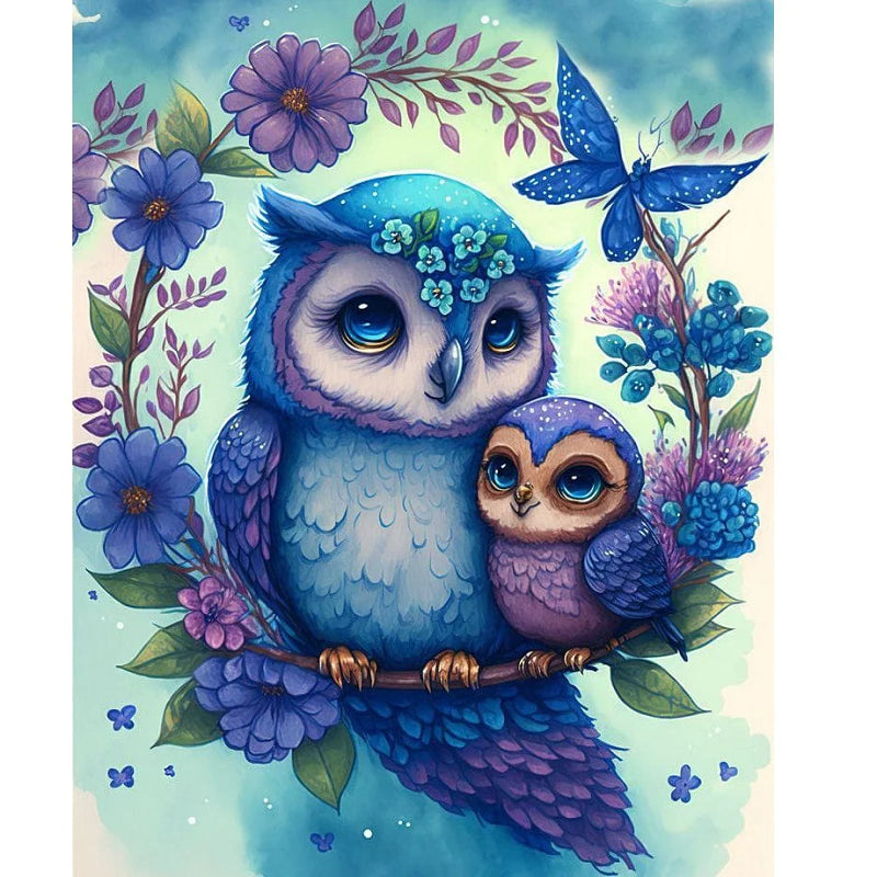 Diamond Painting - Full Square - wreath bluebird (30*40CM)