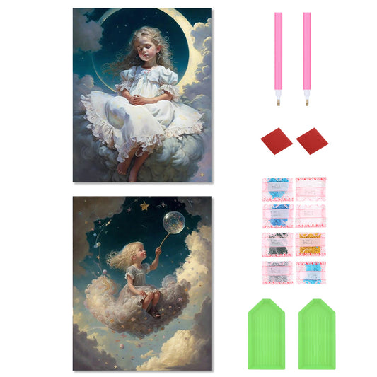 2pcs Diamond Painting Set - girl on clouds (40*50CM)