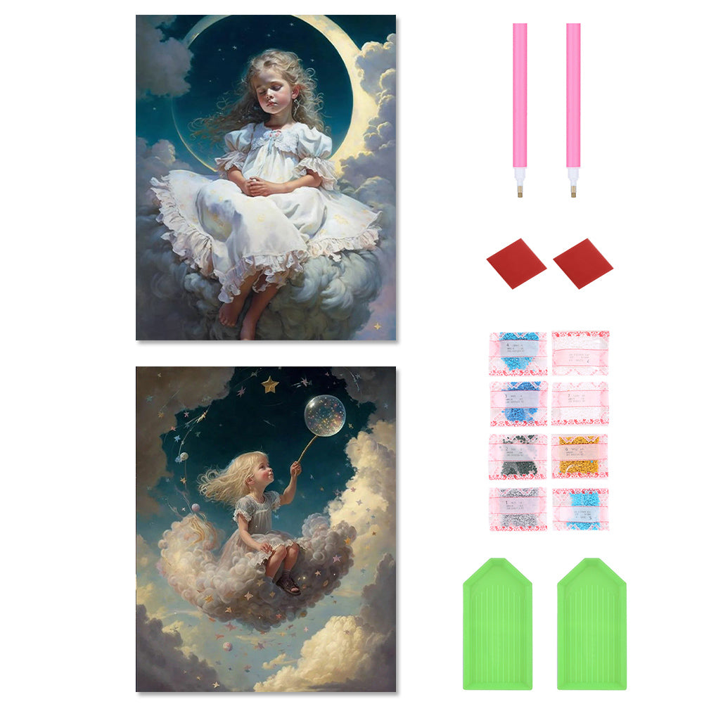 2pcs Diamond Painting Set - girl on clouds (40*50CM)