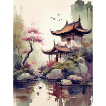 Load image into Gallery viewer, 2pcs Diamond Painting Set - Ink landscape architecture (30*40CM)
