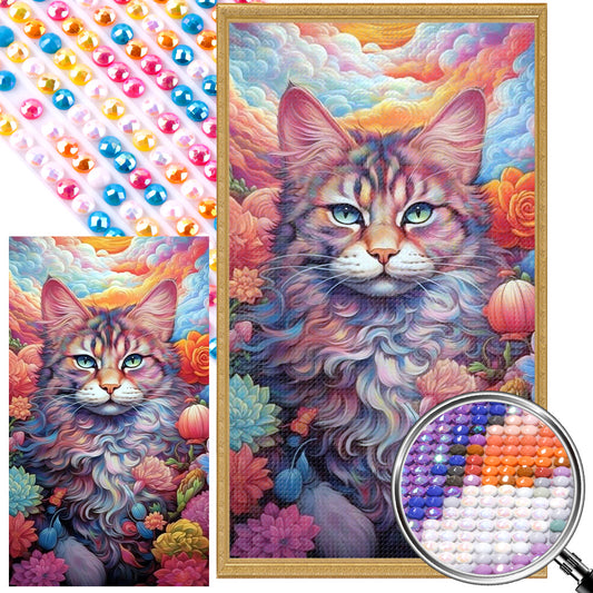 AB Diamond Painting - Full Round - cat cat (40*70CM)