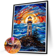 Load image into Gallery viewer, Diamond Painting - Full Round - lighthouse glass painting (40*50CM)
