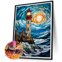 Load image into Gallery viewer, Diamond Painting - Full Round - lighthouse glass painting (40*50CM)
