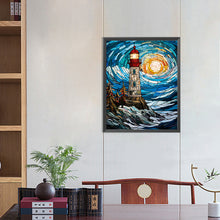 Load image into Gallery viewer, Diamond Painting - Full Round - lighthouse glass painting (40*50CM)
