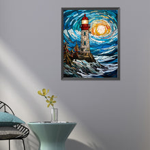 Load image into Gallery viewer, Diamond Painting - Full Round - lighthouse glass painting (40*50CM)
