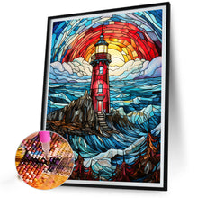 Load image into Gallery viewer, Diamond Painting - Full Round - lighthouse glass painting (40*50CM)
