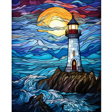 Load image into Gallery viewer, Diamond Painting - Full Round - lighthouse glass painting (40*50CM)
