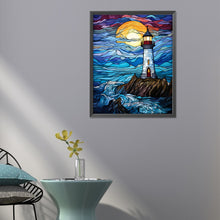 Load image into Gallery viewer, Diamond Painting - Full Round - lighthouse glass painting (40*50CM)
