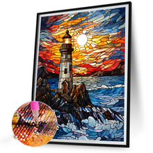 Load image into Gallery viewer, Diamond Painting - Full Round - lighthouse glass painting (40*50CM)
