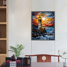 Load image into Gallery viewer, Diamond Painting - Full Round - lighthouse glass painting (40*50CM)
