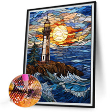 Load image into Gallery viewer, Diamond Painting - Full Round - lighthouse glass painting (40*50CM)
