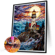 Load image into Gallery viewer, Diamond Painting - Full Round - lighthouse glass painting (40*50CM)
