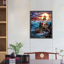 Load image into Gallery viewer, Diamond Painting - Full Round - lighthouse glass painting (40*50CM)

