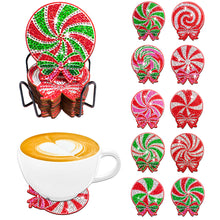 Load image into Gallery viewer, 8/10PCS Diamond Painting Art Coaster Kit Halloween Cat Autumn Hot Cocoa Nativity
