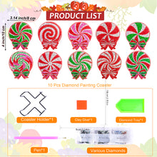 Load image into Gallery viewer, 8/10PCS Diamond Painting Art Coaster Kit Halloween Cat Autumn Hot Cocoa Nativity
