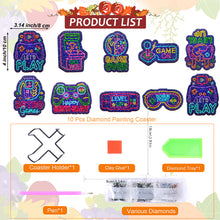 Load image into Gallery viewer, 8/10PCS Diamond Painting Art Coaster Kit Halloween Cat Autumn Hot Cocoa Nativity
