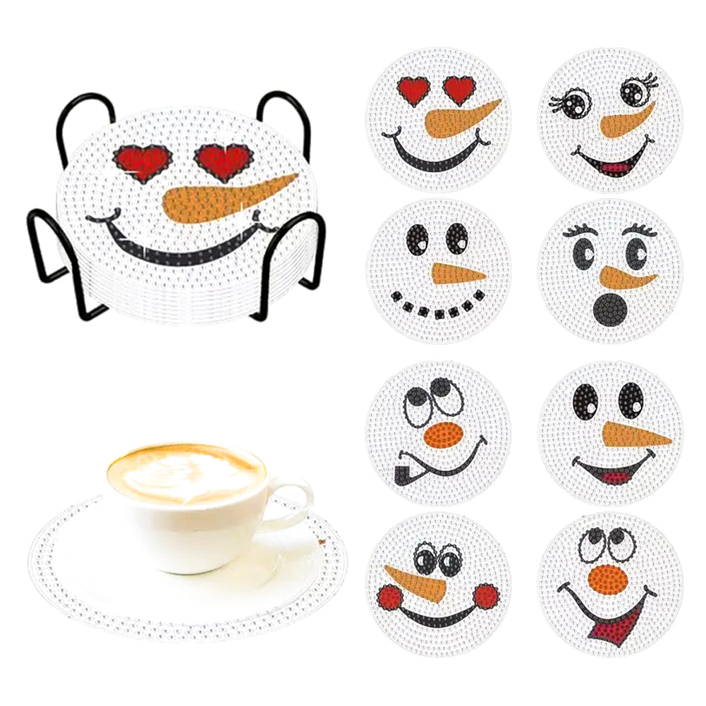 8/10PCS Diamond Painting Art Coaster Kit Halloween Cat Autumn Hot Cocoa Nativity