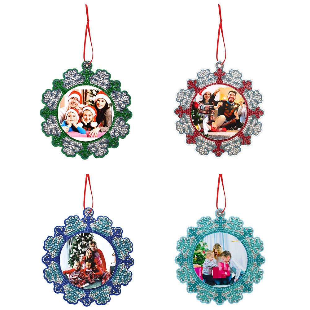 4PCS Photo Frame Christmas Photo Frame Hanging Diamond Painting Xmas Photo Frame