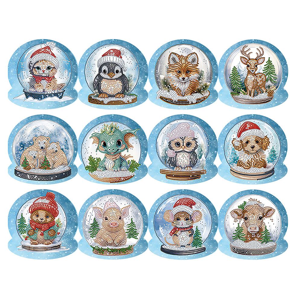 5/6/8/10/12PCS Special Shape DIY Diamond Painting Card Xmas Tree Xmas Atmosphere