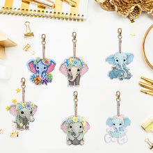 Load image into Gallery viewer, 6PCS Diamond Art Keyring Calf Double Sided Diamond Painting Art Keychain Pendant
