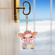 Load image into Gallery viewer, 6PCS Diamond Art Keyring Calf Double Sided Diamond Painting Art Keychain Pendant
