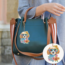 Load image into Gallery viewer, 6PCS Diamond Art Keyring Calf Double Sided Diamond Painting Art Keychain Pendant
