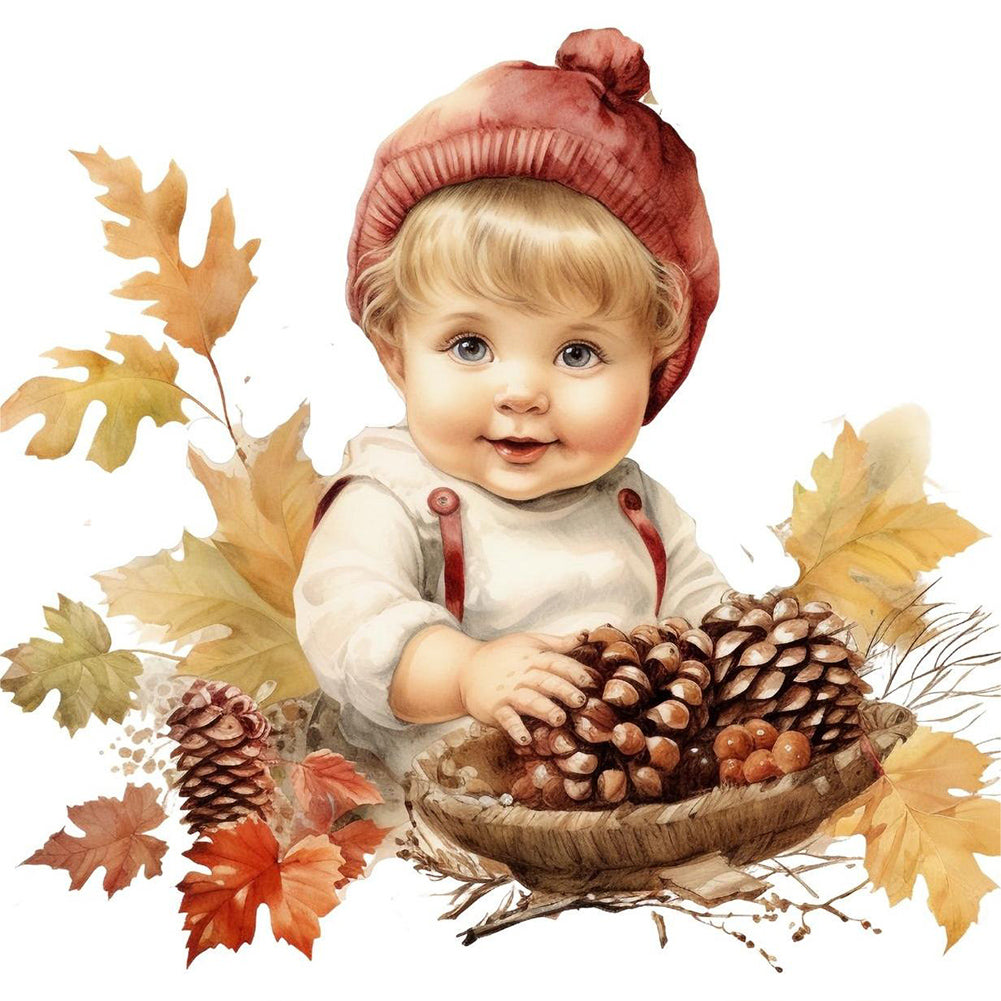 Diamond Painting - Full Round - harvest farm kids (40*40CM)