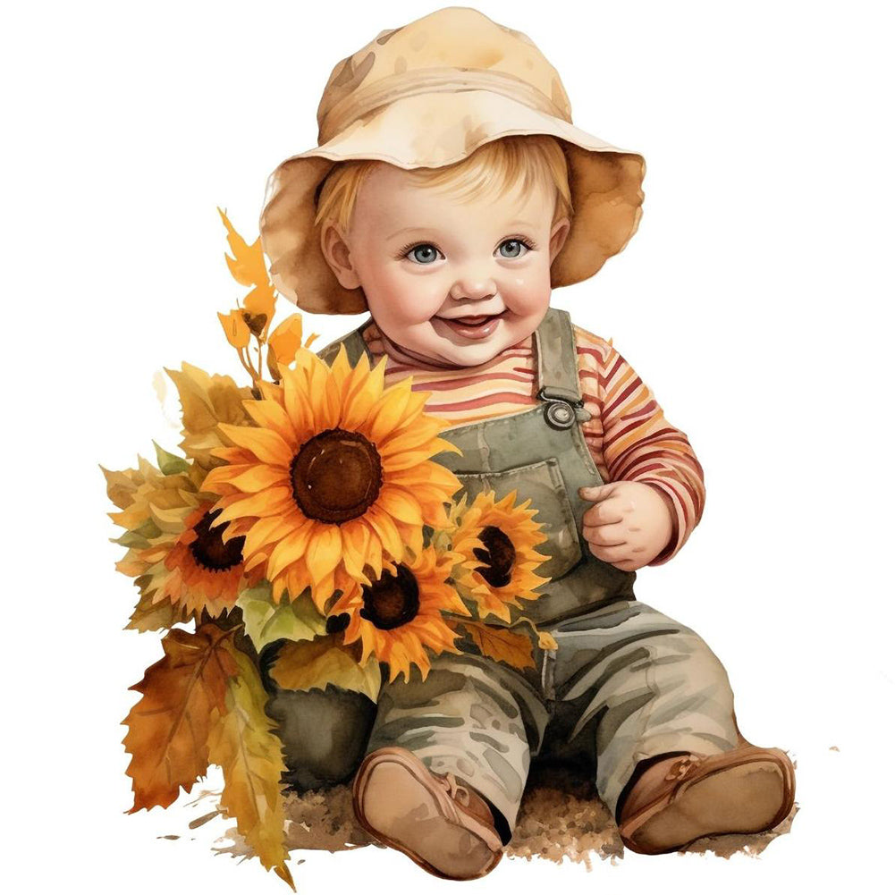 Diamond Painting - Full Round - harvest farm kids (40*40CM)