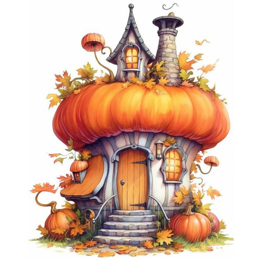 Diamond Painting - Full Round - pumpkin house (40*50CM)