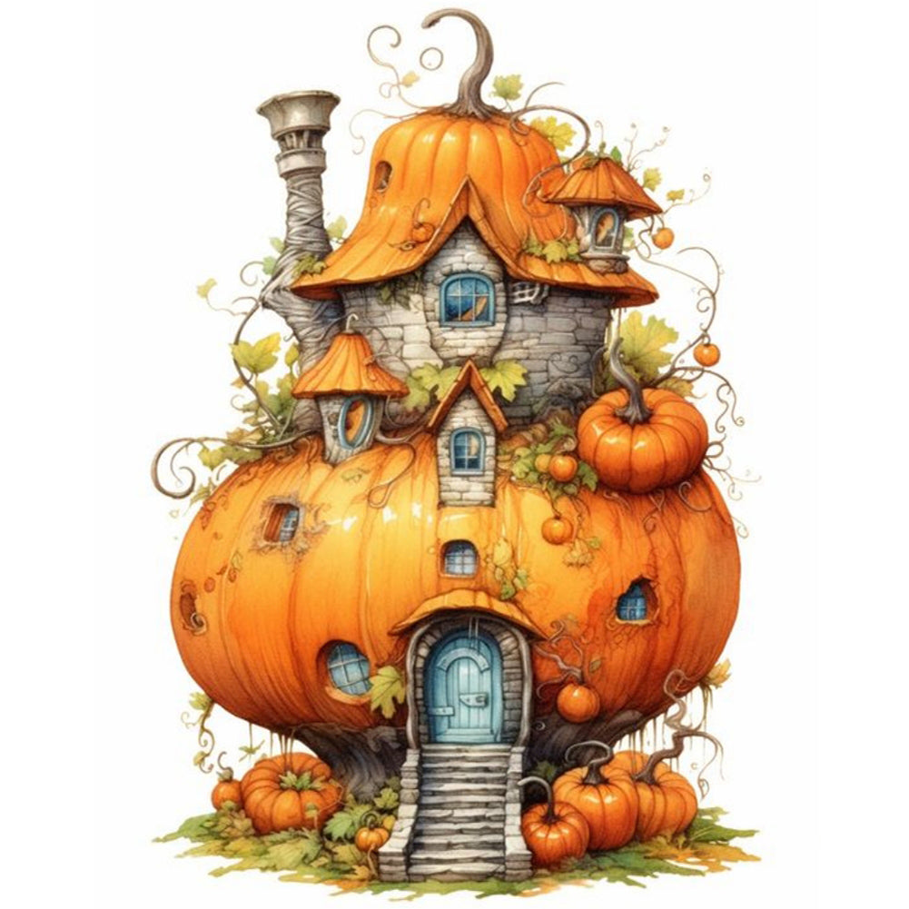 Diamond Painting - Full Round - pumpkin house (40*50CM)