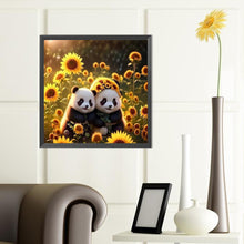 Load image into Gallery viewer, Diamond Painting - Full Round - Panda in the sunflower field (40*40CM)
