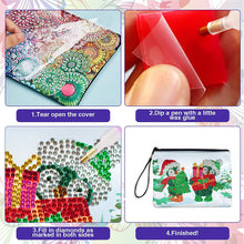Load image into Gallery viewer, Christmas Special Shape Diamond Art Clutch Bag Snowman Diamond Makeup Bag Santa
