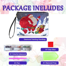 Load image into Gallery viewer, Christmas Special Shape Diamond Art Clutch Bag Snowman Diamond Makeup Bag Santa

