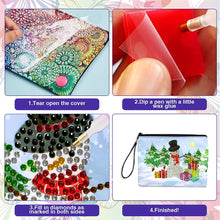 Load image into Gallery viewer, Christmas Special Shape Diamond Art Clutch Bag Snowman Diamond Makeup Bag Santa
