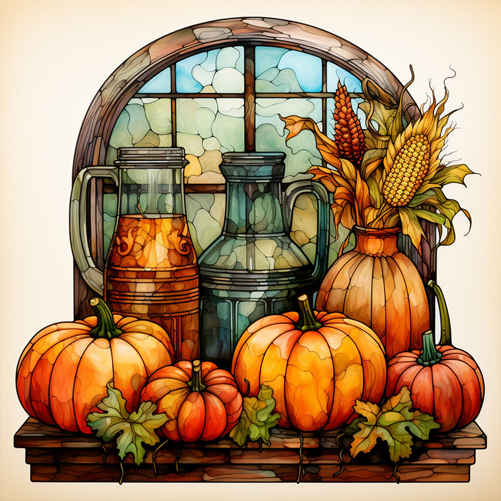 Diamond Painting - Full Round - pumpkin turkey (40*40CM)