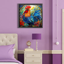 Load image into Gallery viewer, Diamond Painting - Full Round - rooster glass art (40*40CM)

