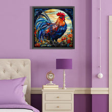 Load image into Gallery viewer, Diamond Painting - Full Round - rooster glass art (40*40CM)
