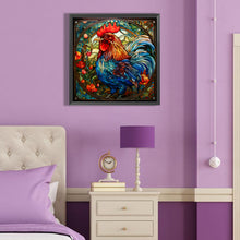 Load image into Gallery viewer, Diamond Painting - Full Round - rooster glass art (40*40CM)

