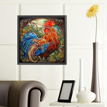 Load image into Gallery viewer, Diamond Painting - Full Round - rooster glass art (40*40CM)
