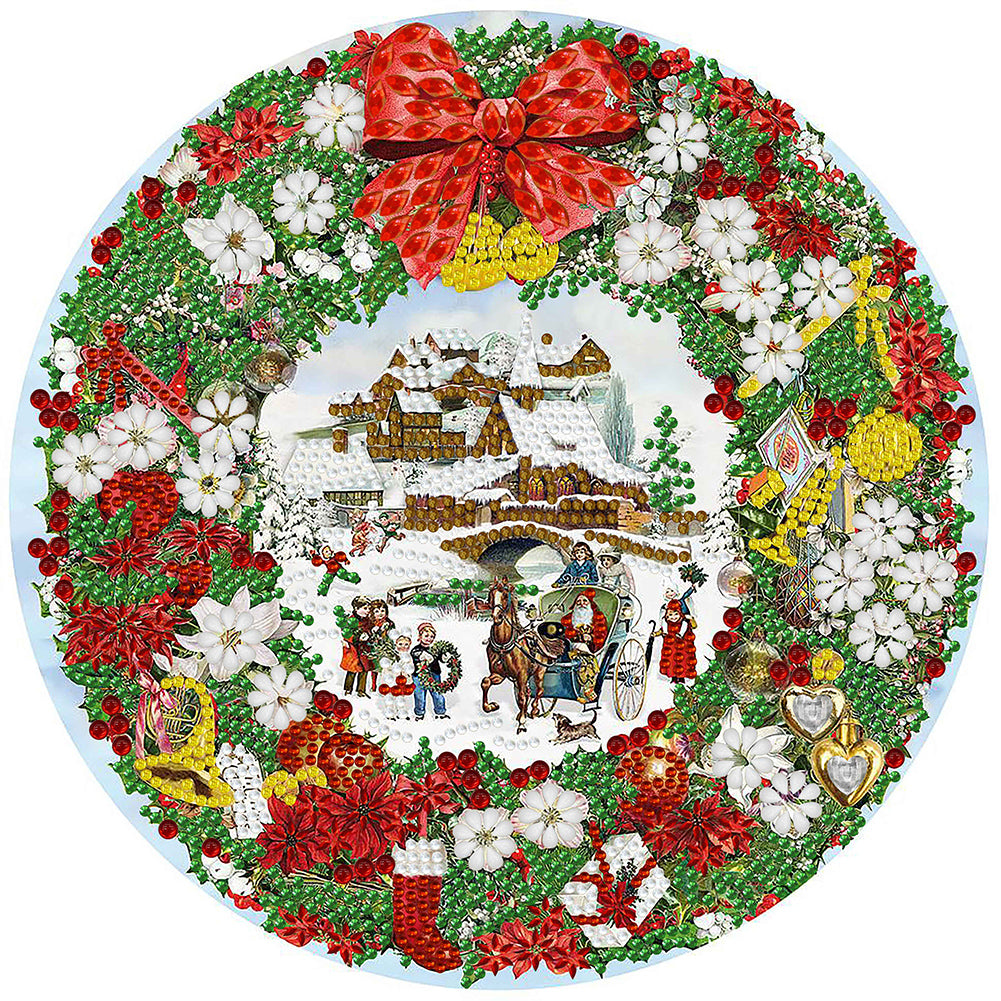 Diamond Painting - Partial Special Shaped - Christmas wreath (30*30CM)