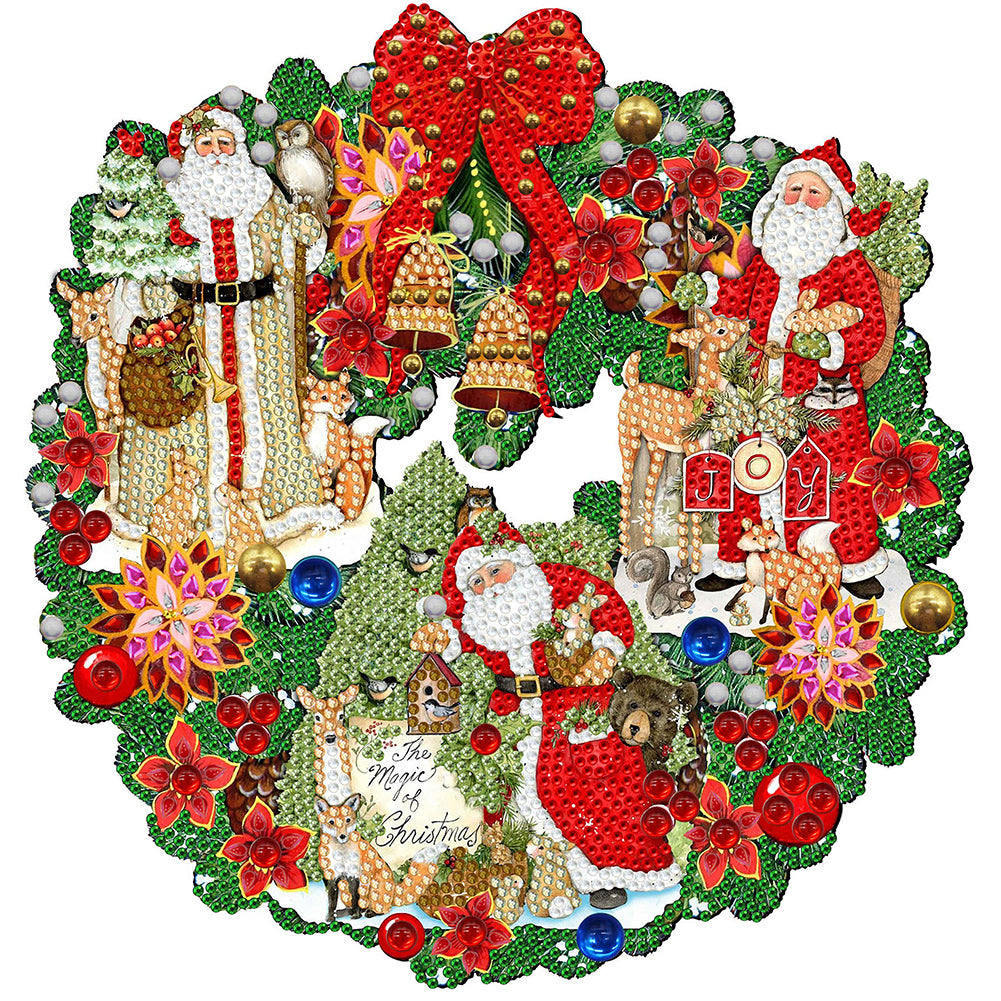 Diamond Painting - Partial Special Shaped - Christmas wreath (30*30CM)