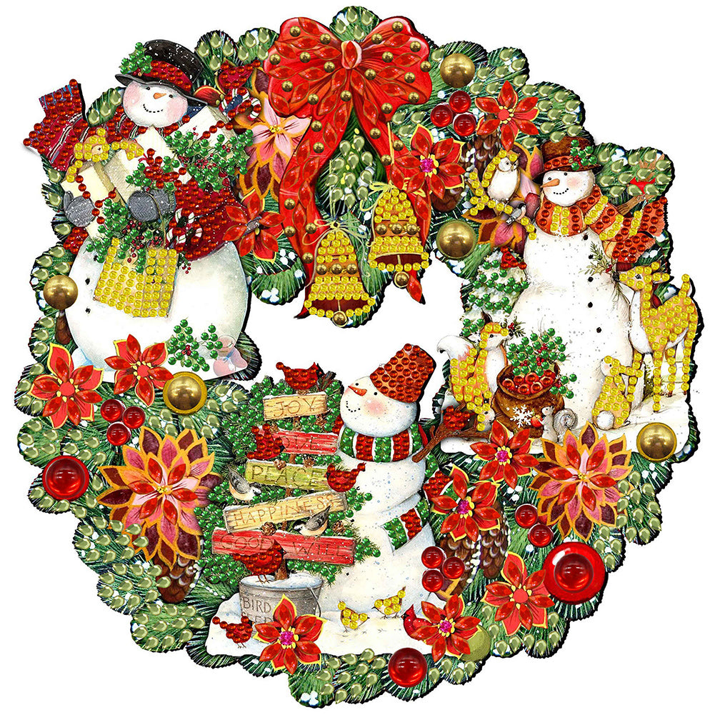 Diamond Painting - Partial Special Shaped - Christmas wreath (30*30CM)