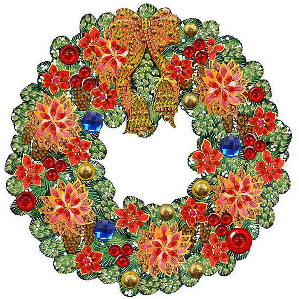 Diamond Painting - Partial Special Shaped - Christmas wreath (30*30CM)