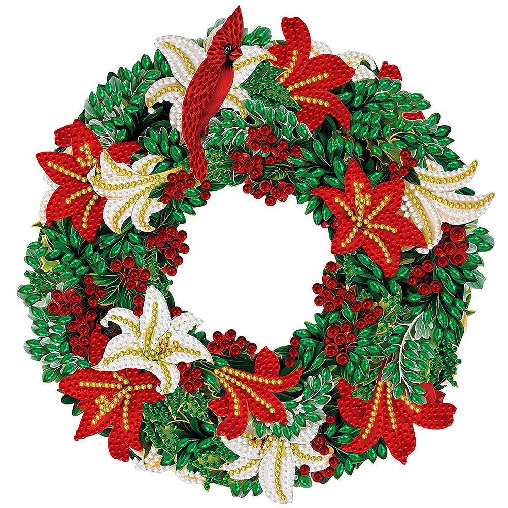 Diamond Painting - Partial Special Shaped - Christmas wreath (30*30CM)