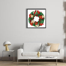 Load image into Gallery viewer, Diamond Painting - Partial Special Shaped - Christmas wreath (30*30CM)
