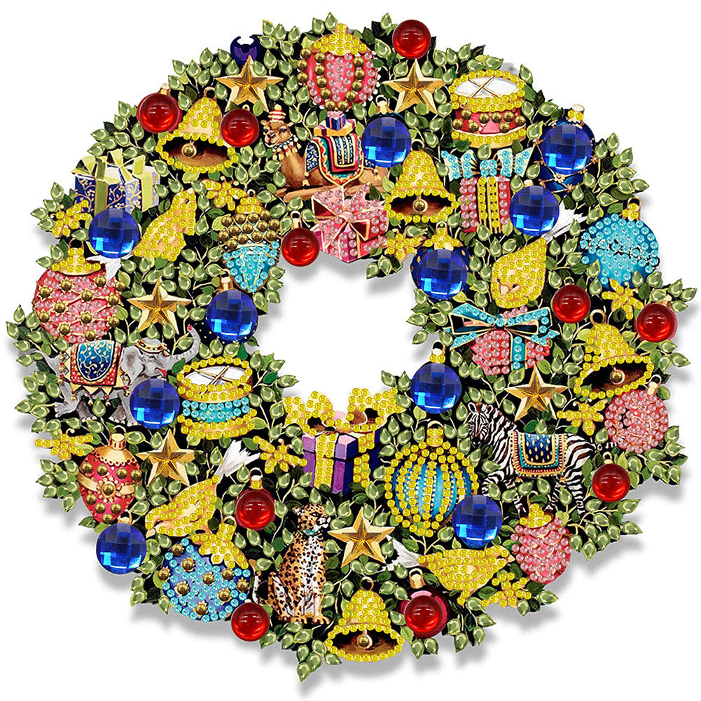 Diamond Painting - Partial Special Shaped - Christmas wreath (30*30CM)