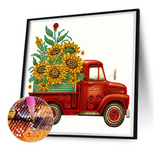 Load image into Gallery viewer, Diamond Painting - Partial Special Shaped - sunflower vintage car (30*30CM)

