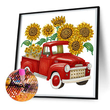 Load image into Gallery viewer, Diamond Painting - Partial Special Shaped - sunflower vintage car (30*30CM)
