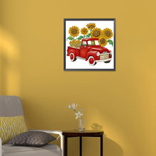 Load image into Gallery viewer, Diamond Painting - Partial Special Shaped - sunflower vintage car (30*30CM)
